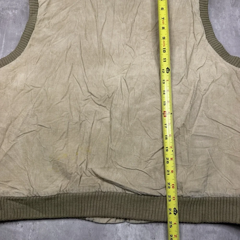 St John's Bay Men's 100% Cotton Corduroy Vest Size XL Outerwear Vintage Brown